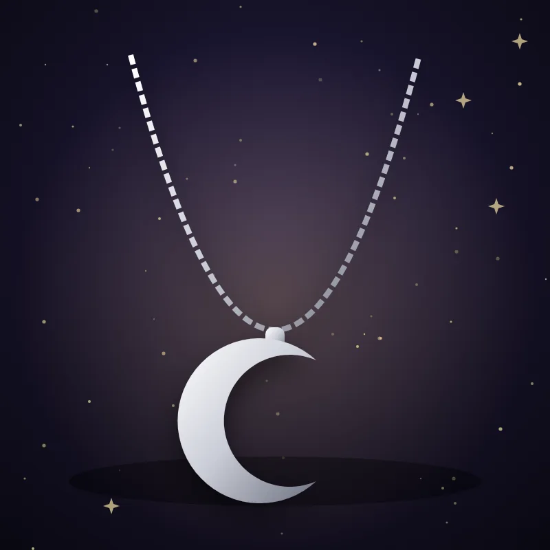 Collana con luna crescente, idea regalo per il segno Cancro