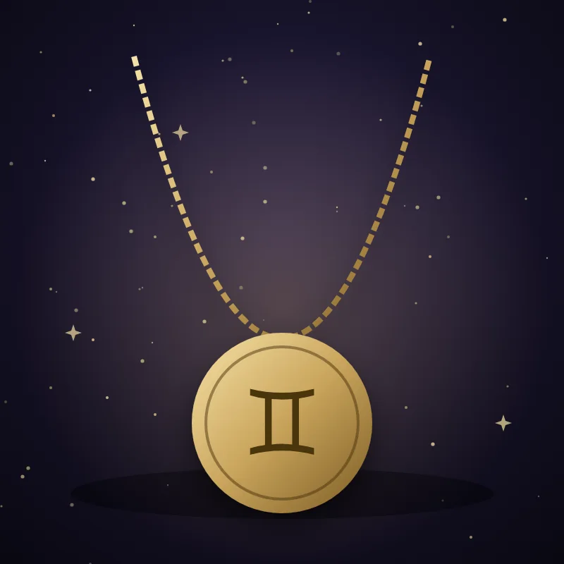 Collana con ciondolo segno Gemelli, idea regalo per il segno Gemelli
