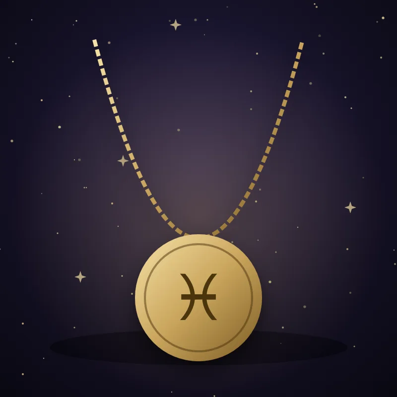 Collana con ciondolo segno Pesci, idea regalo per il segno Pesci