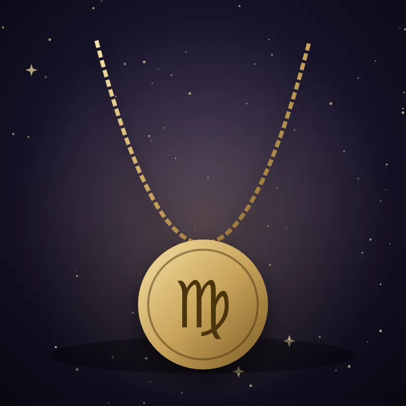 Colar com pingente do signo de Virgem, ideia de presente para Virgem